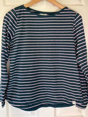 Fat Face Teal and Pink Striped Long Sleeve Tee women’s 10